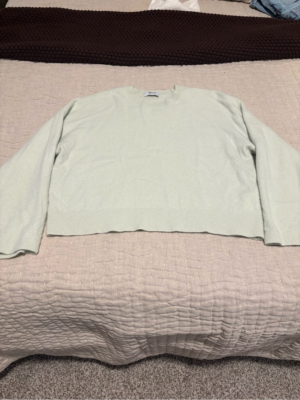 Madewell Light Mint Crewneck Cashmere Sweater